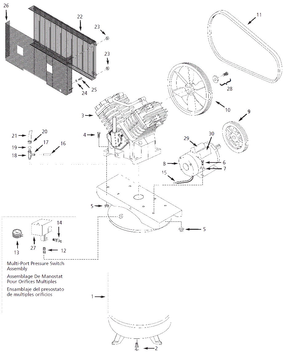 Air-Compressor Parts Diagram and Parts List for TQ312500  Campbell Hausfeld Compressor